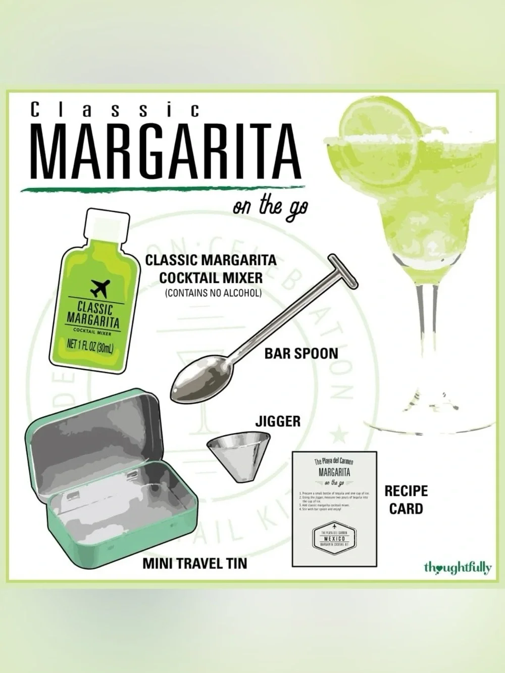 Thoughtfully Portable Margarita Cocktail Kit Tin